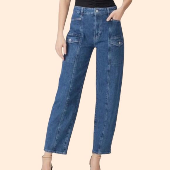 PAIGE Alexis Cargo Barrel Leg Jeans - Picture 1 of 6